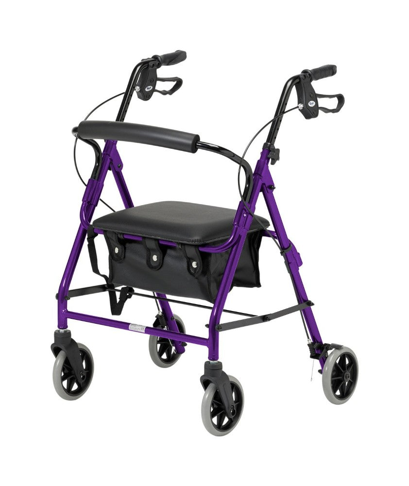 The purple coloured 100 series four wheel rollator 