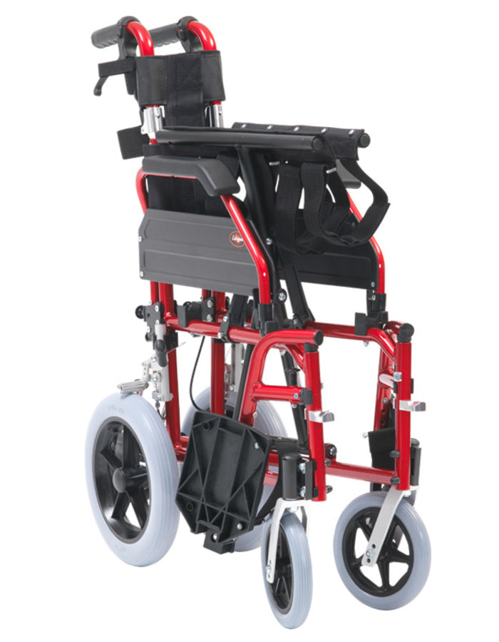 A folded up XS Aluminium Wheelchair