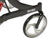 shows a close up of the wheel on a nitro hd rollator