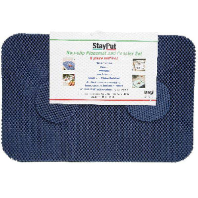 Non-Slip Tablemat and Coasters Set – blue