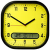 The Lifemax Clear Time High Contrast Day-Date Wall Clock in Yellow