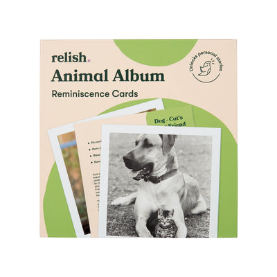 shows the cover of the animal album reminiscence cards box