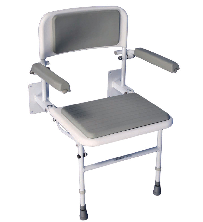 Wall Mounted Shower Seat with Back and Arms