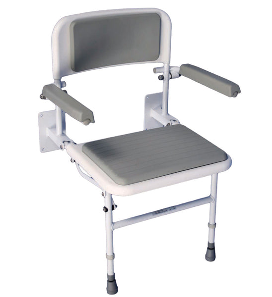 Wall Mounted Shower Seat with Back and Arms