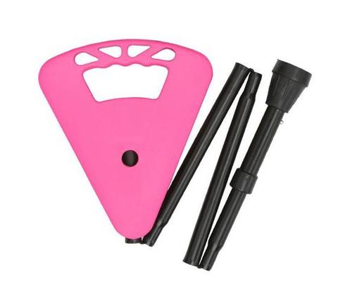 The Pink Height Adjustable Folding Flipstick, folded up.