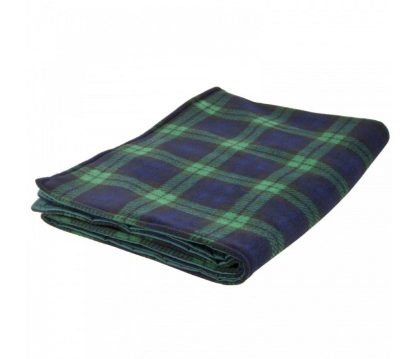 The Black Watch Tartan design of the Water Resistant Cosy Fleece Blanket