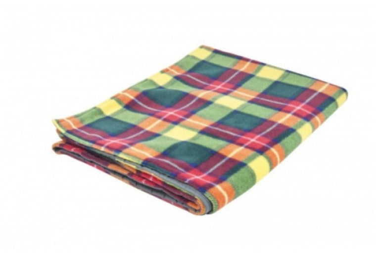 the picnic check version of the water resistant cosy fleece blanket