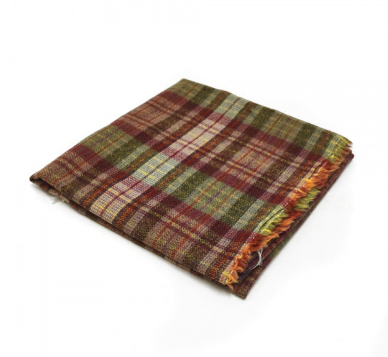 shows the wool blanket with frayed edges