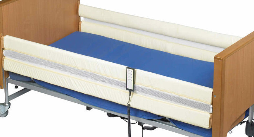 shows the 2-bar bumpers for wooden rails on a single profiling bed with wooden bed rails