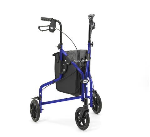 shows the Days Lightweight Tri Walker Rollator in Blue