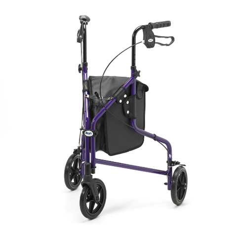 shows the Days Lightweight Tri Walker Rollator in purple