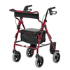 The Burgundy coloured Rollator/Walker and Transit Chair Combination