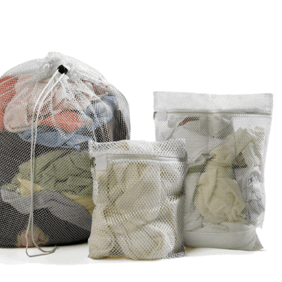 shows the 3 styles of mesh laundry bag available