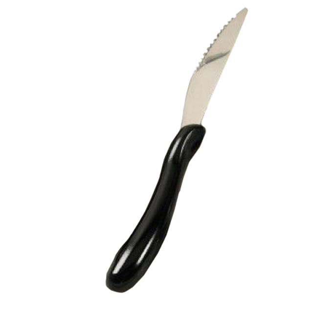 shows the black caring cutlery knife