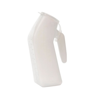 shows Male Urinal bottle with Handle