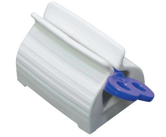 shows a close-up of the tube squeezer with blue turn key