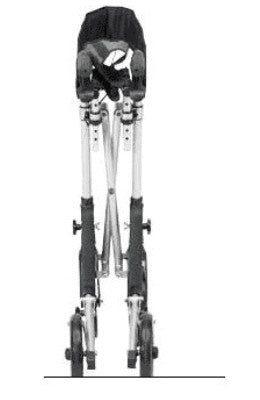 shows the days fortis rollator folded up