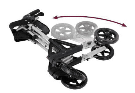 shows how the days fortis rollator folds and unfolds