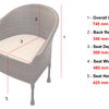 the image shows the walton commode with measurements