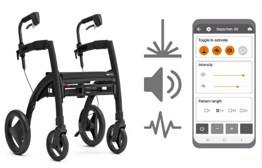 shows the rollz motion rhythm with a pic of its smartphone app
