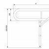 A diagram of the measurements for the Friction Hinged Support Rail