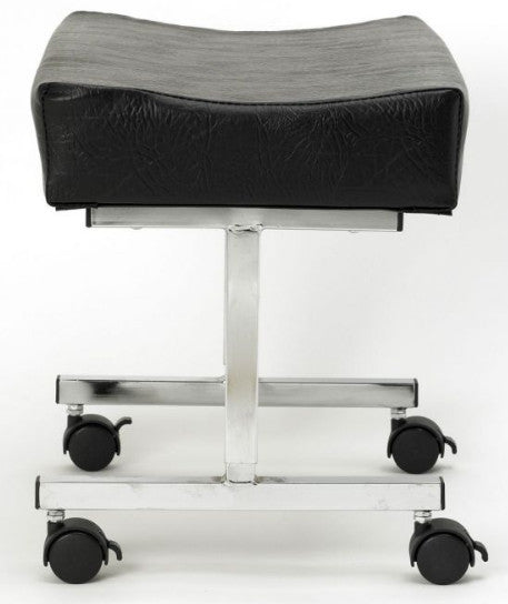 shows a side view of the adjustable height footstool