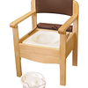 shows the winsor luxury commode with the pan on the floor