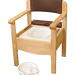 shows the winsor luxury commode with the pan on the floor