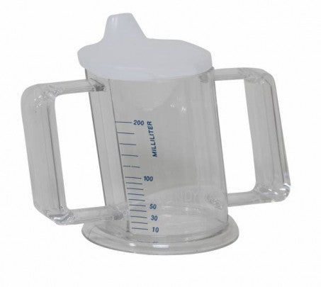 shows the handycup - heavy duty with the lid on