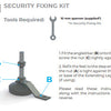 the image shows the instruction manual page with what is in the security fixing kit