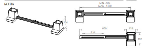 The various dimensions of the bed raiser