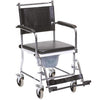 The wheeled commode toilet aid