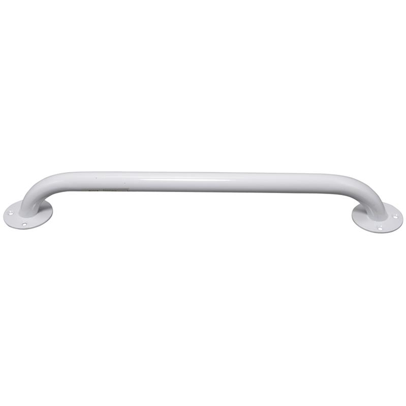 shows white steel grab rail