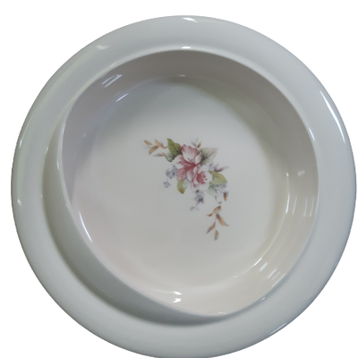 shows the secure grip half scoop plate bowl in taffeta floral pattern