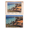 shows a completed wild coast jigsaw, in the wild coast jigsaw box.