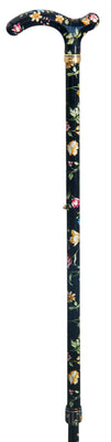 shows a full length image of the classic canes slimline chelsea cane black floral