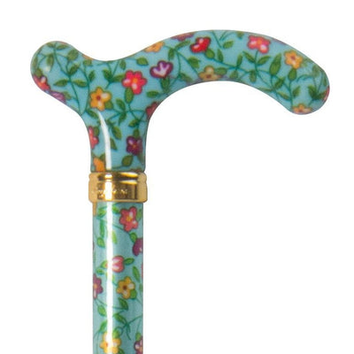 shows the Classic Canes Slimline Extending Chelsea Cane Peppermint Floral