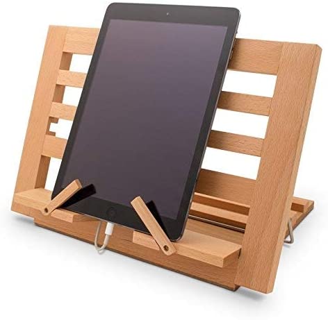 Wooden Reading Rest - in use with iPad