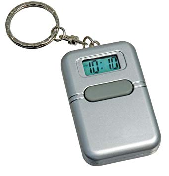 the silver keychain talking alarm clock