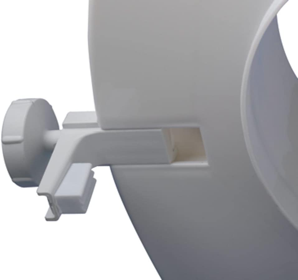 shows how the linton raised toilet seat clicks into place