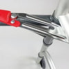 the image shows the button to push to fold or open the folding zimmer frame with wheels