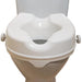 shows a linton plus raised toilet seat placed on a toilet