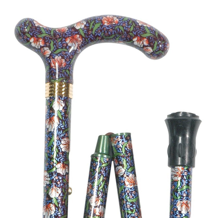shows the Classic Canes Slimline Folding Petite Cane in Summer Floral design