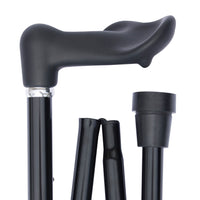 Classic Canes Folding Orthopaedic Cane Black - Left Handed