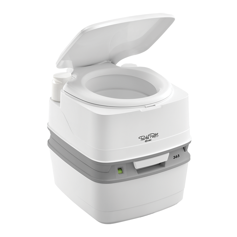 shows the porta potti 365 portable flushing toilet