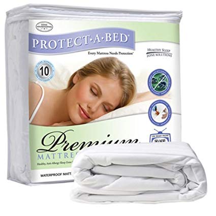 shows the protect-a-bed premium mattress protector in its packaging