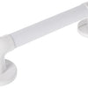 shows 12 inch white plastic fluted grab rail against a white background