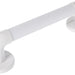 shows 12 inch white plastic fluted grab rail against a white background