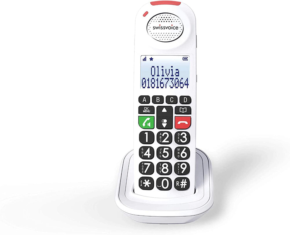 Telefono Fisso Swissvoice Xtra 2355 Duo – DECT Con Segreteria, Tasti Grandi, Audio Boost 40dB, 2 Portatili, Bianco