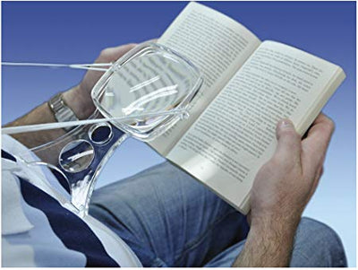 Hands Free Magnifier with Neck Cord – being used